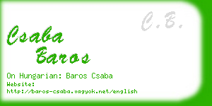 csaba baros business card
